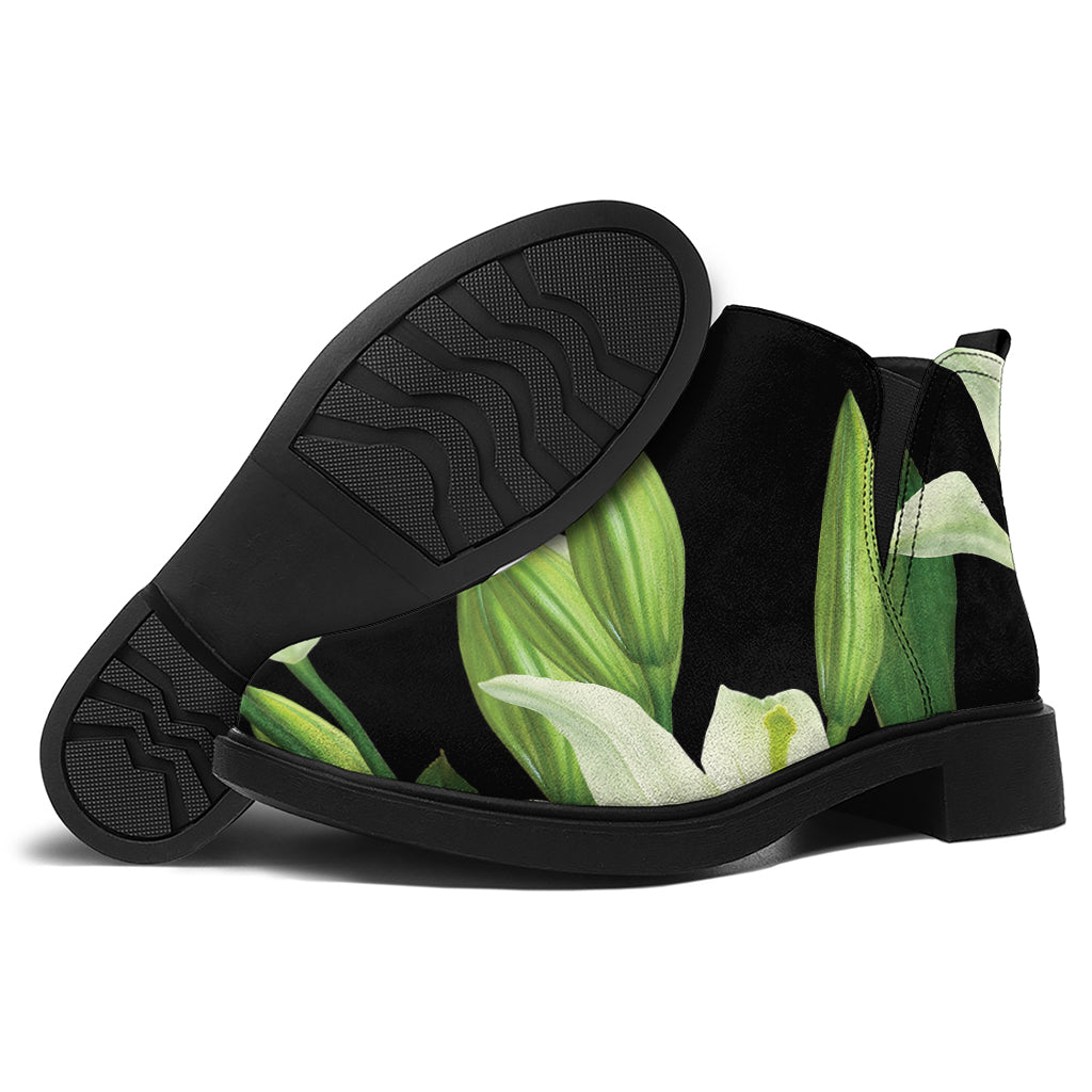 Lily Floral Print Flat Ankle Boots