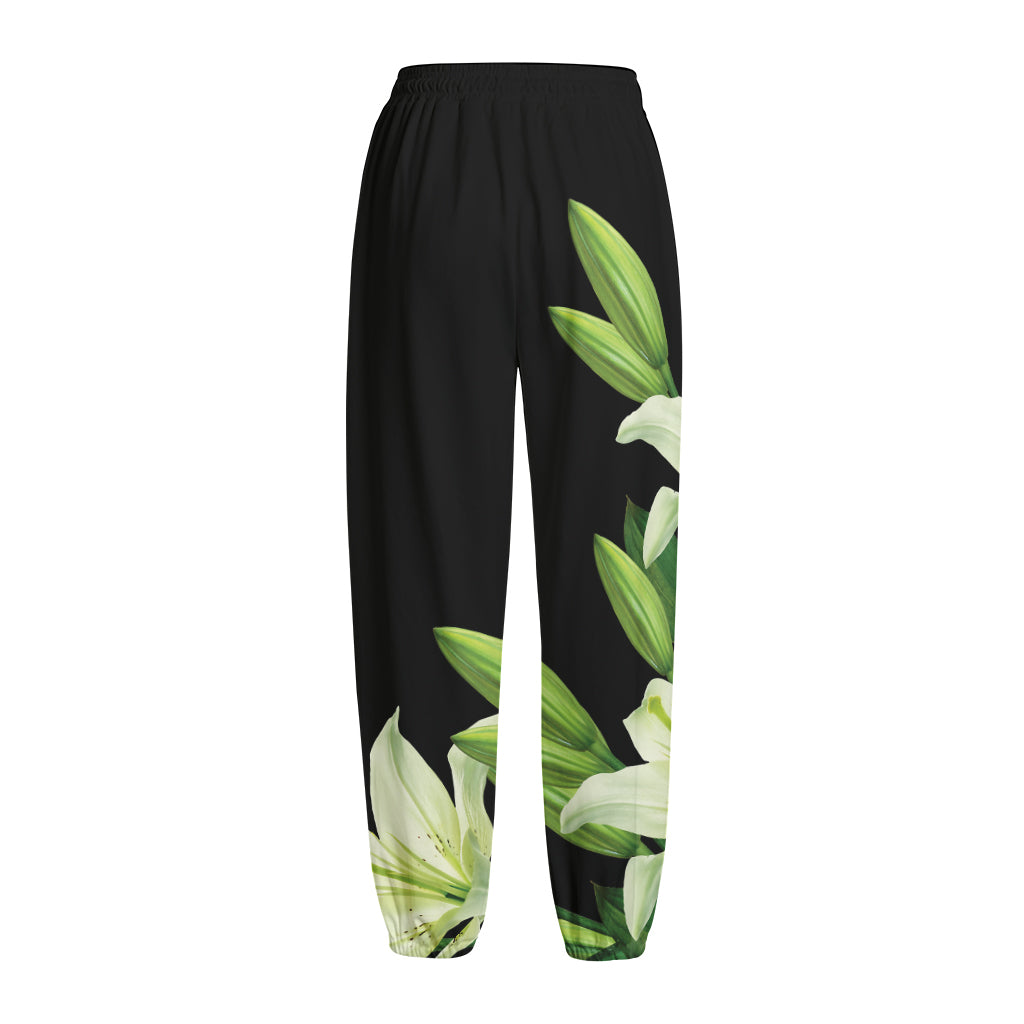 Lily Floral Print Fleece Lined Knit Pants