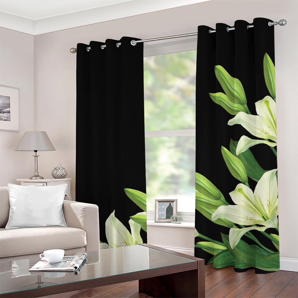 Lily Floral Print Grommet Curtains