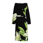 Lily Floral Print Hooded Bathrobe