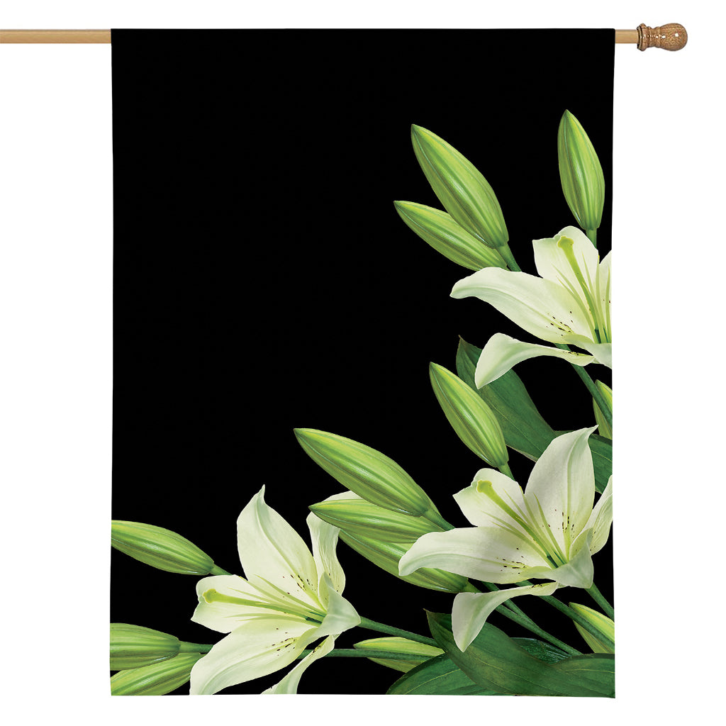 Lily Floral Print House Flag