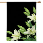Lily Floral Print House Flag