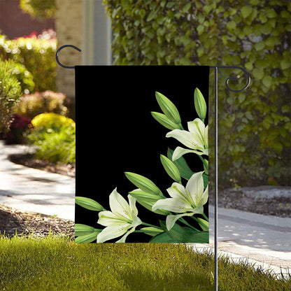 Lily Floral Print House Flag