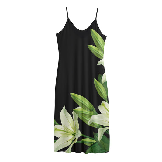 Lily Floral Print Jersey Midi Cami Dress
