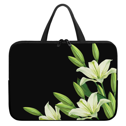 Lily Floral Print Laptop Sleeve With Handle