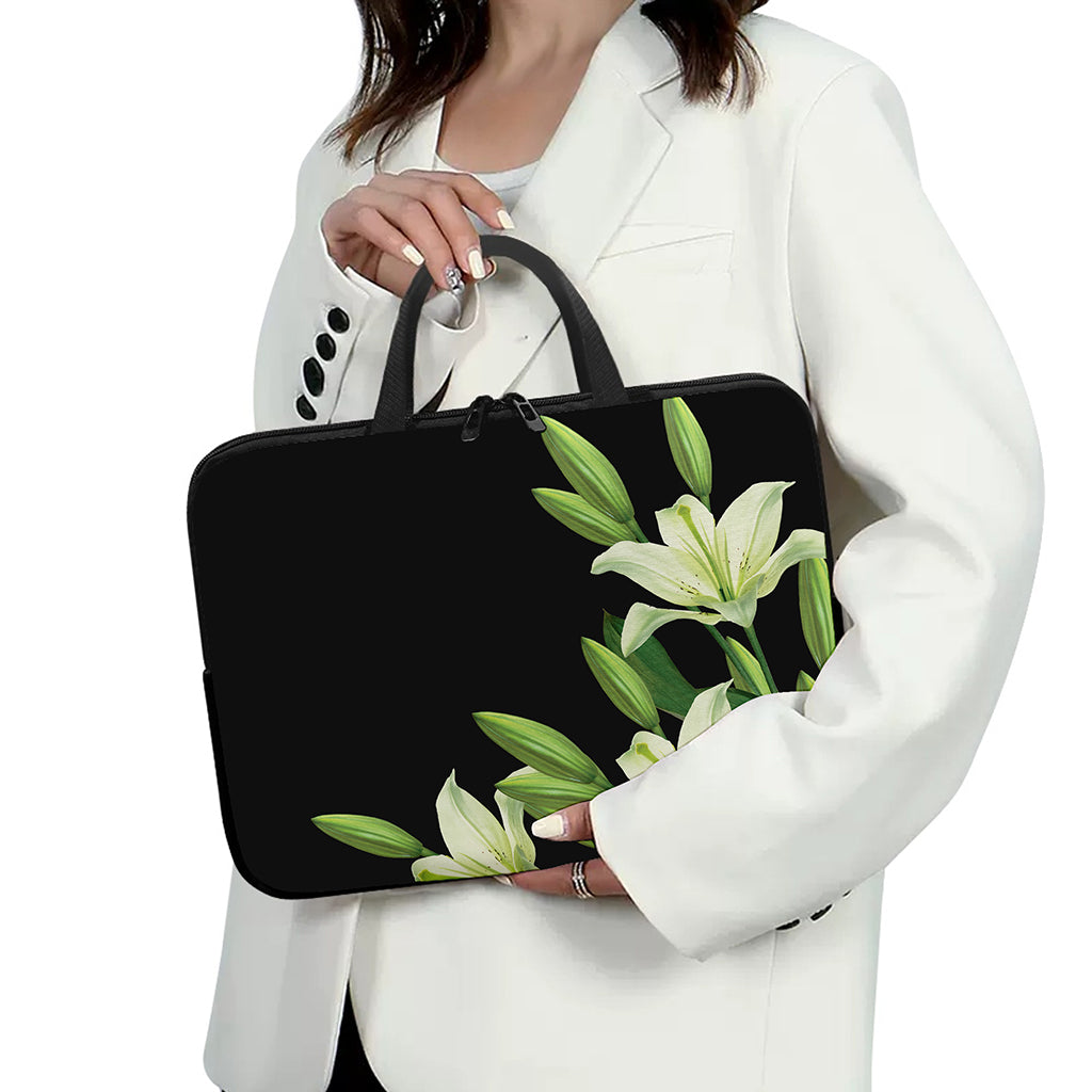 Lily Floral Print Laptop Sleeve With Handle