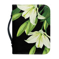 Lily Floral Print Leather Bible Cover