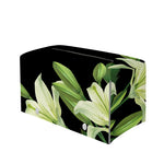 Lily Floral Print Leather Tissue Box Cover