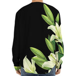 Lily Floral Print Long Sleeve Baseball Jersey