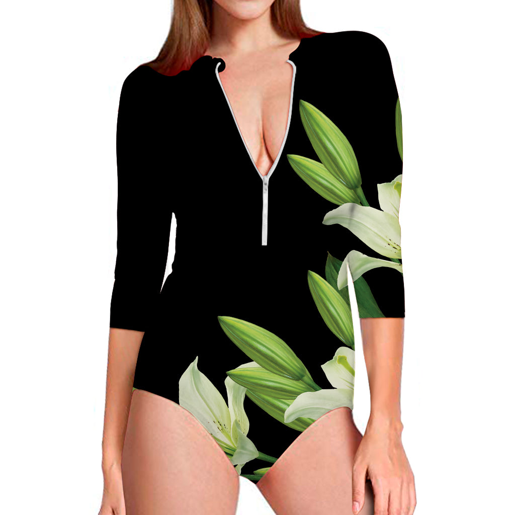 Lily Floral Print Long Sleeve Swimsuit