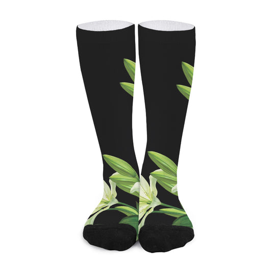 Lily Floral Print Long Socks