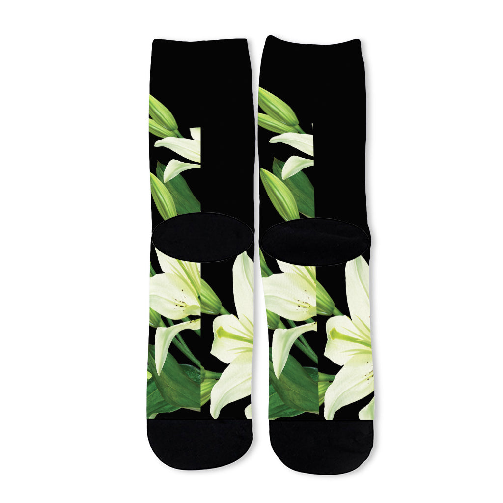 Lily Floral Print Long Socks