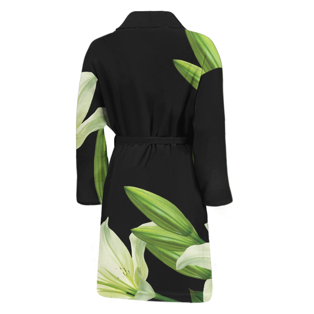 Lily Floral Print Men's Bathrobe