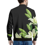Lily Floral Print Men's Bomber Jacket