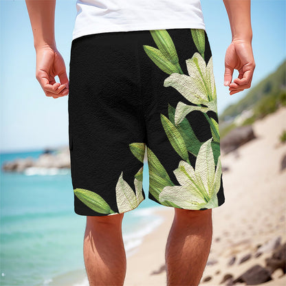 Lily Floral Print Men's Cargo Shorts