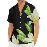 Lily Floral Print Men's Deep V-Neck Shirt