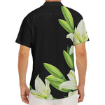 Lily Floral Print Men's Deep V-Neck Shirt
