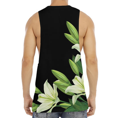 Lily Floral Print Men's Muscle Tank Top