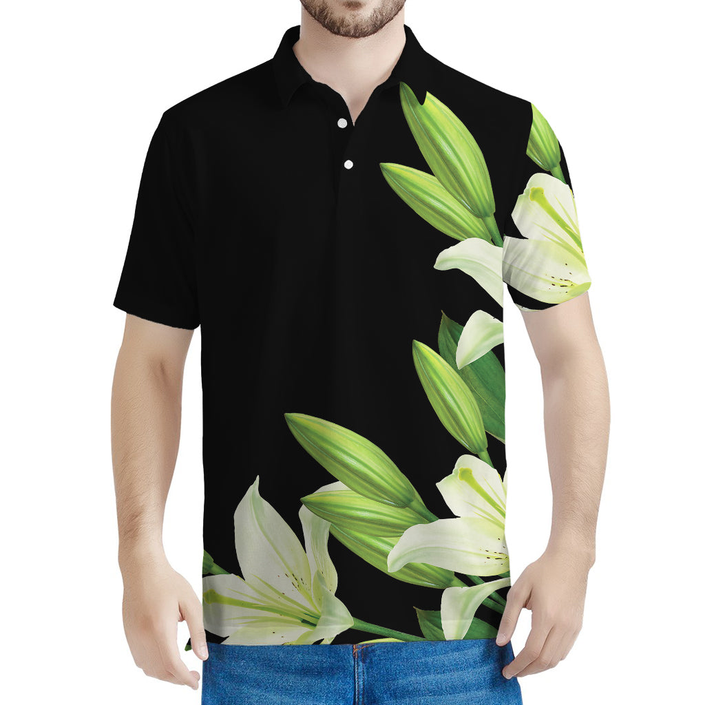 Lily Floral Print Men's Polo Shirt