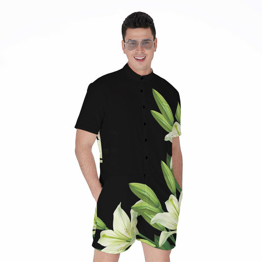 Lily Floral Print Men's Rompers