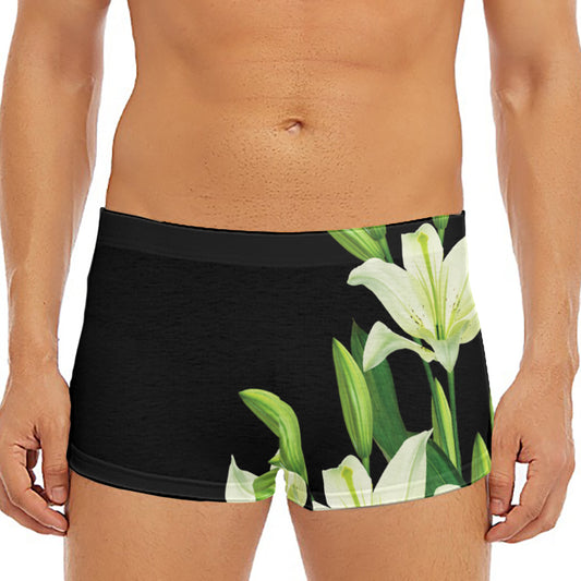 Lily Floral Print Men's Short Boxer Briefs