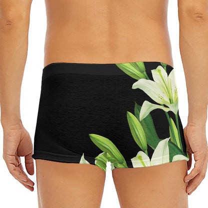 Lily Floral Print Men's Short Boxer Briefs