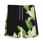 Lily Floral Print Men's Sports Shorts