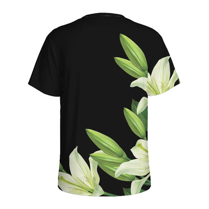 Lily Floral Print Men's Sports T-Shirt