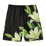 Lily Floral Print Men's Swim Trunks