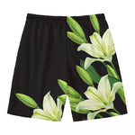 Lily Floral Print Men's Swim Trunks
