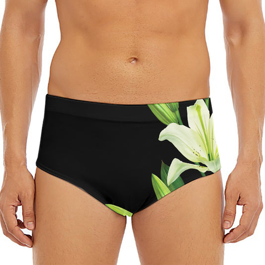 Lily Floral Print Men's Triangle Swim Briefs