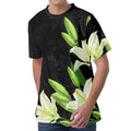 Lily Floral Print Men's Velvet T-Shirt