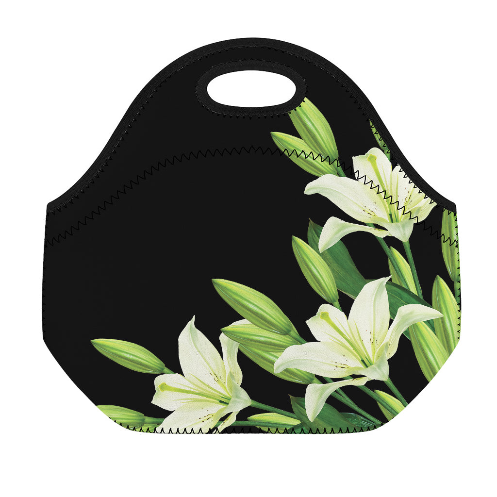 Lily Floral Print Neoprene Lunch Bag