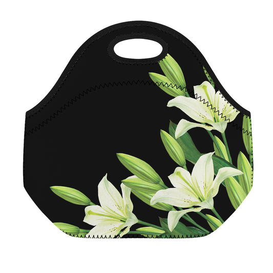 Lily Floral Print Neoprene Lunch Bag