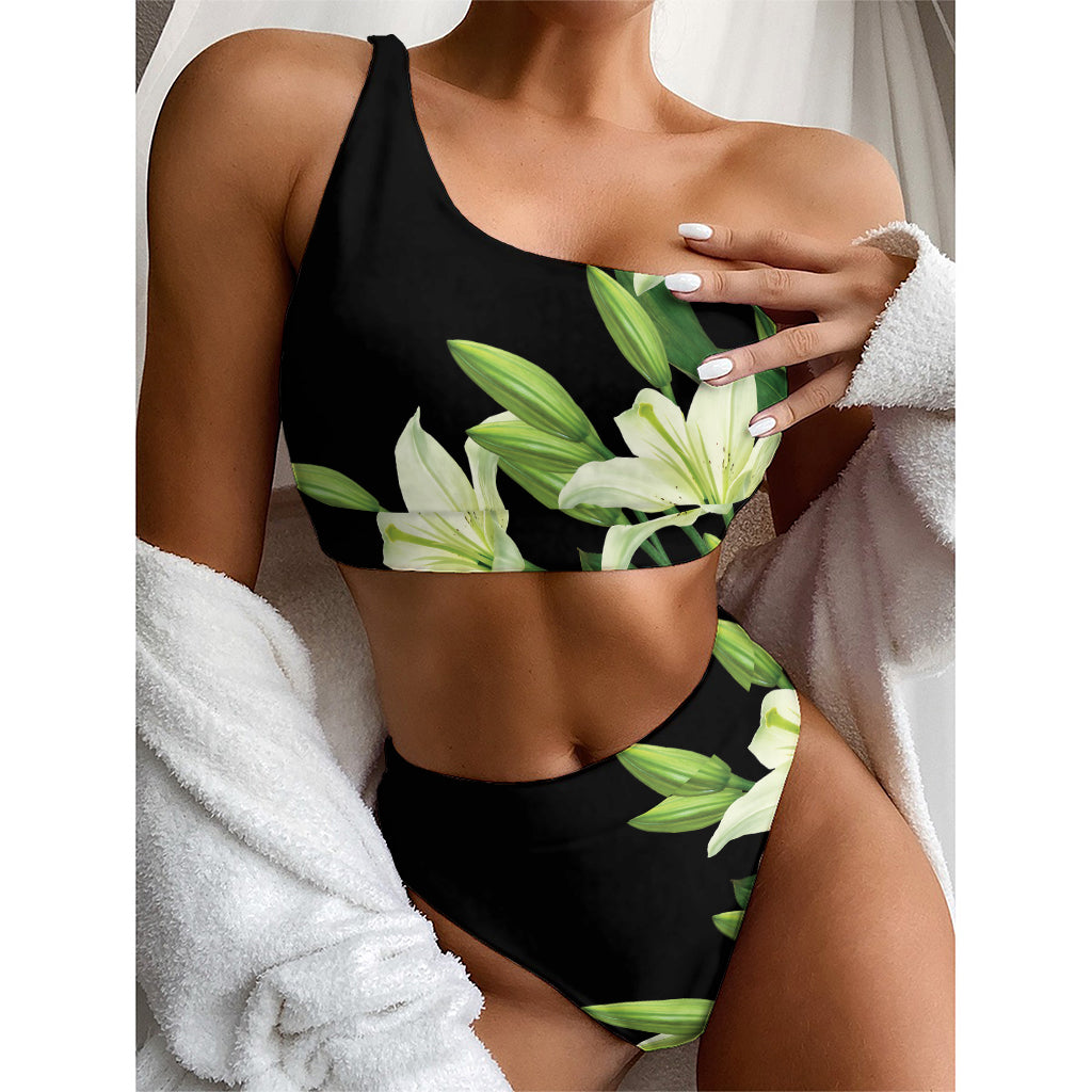 Lily Floral Print One Shoulder Bikini Top