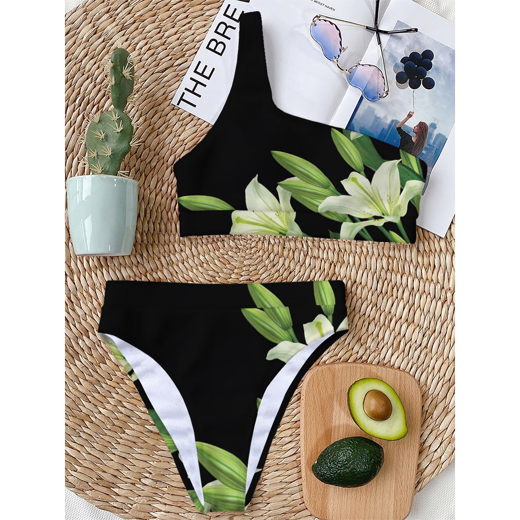 Lily Floral Print One Shoulder Bikini Top