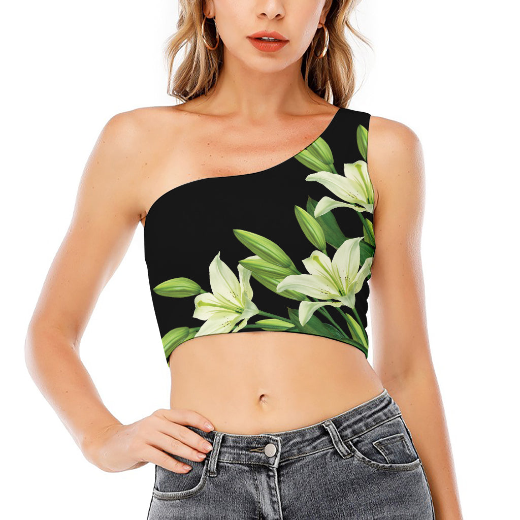 Lily Floral Print One Shoulder Crop Top