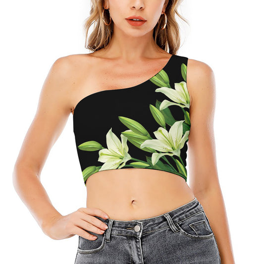Lily Floral Print One Shoulder Crop Top