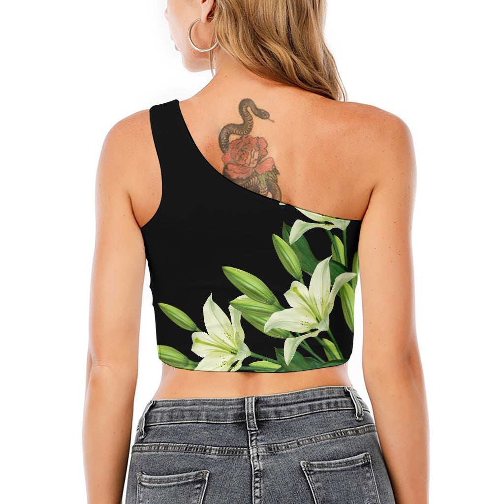 Lily Floral Print One Shoulder Crop Top