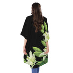 Lily Floral Print Open Front Beach Cover Up