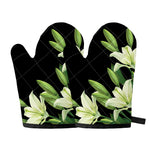 Lily Floral Print Oven Mitts