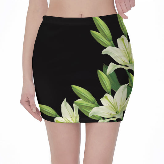 Lily Floral Print Pencil Mini Skirt
