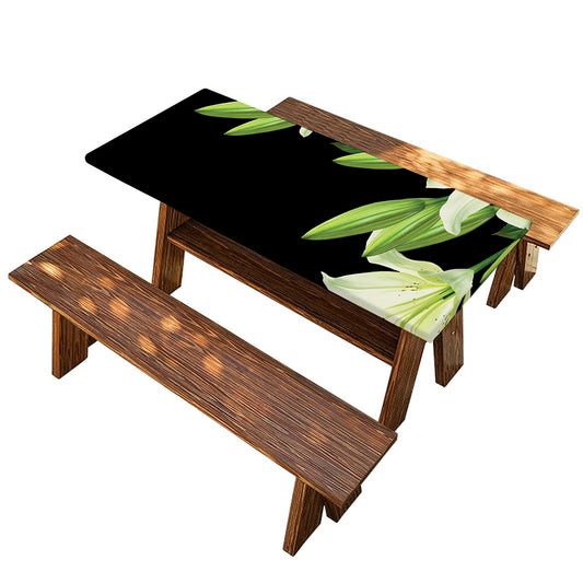 Lily Floral Print Picnic Table Cover