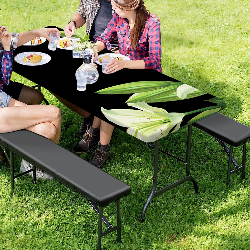Lily Floral Print Picnic Table Cover