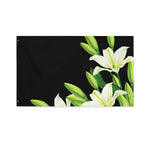 Lily Floral Print Polyester Flag