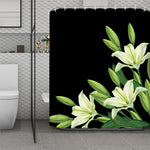 Lily Floral Print Polyester Shower Curtain