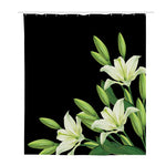 Lily Floral Print Polyester Shower Curtain