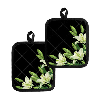 Lily Floral Print Pot Holders