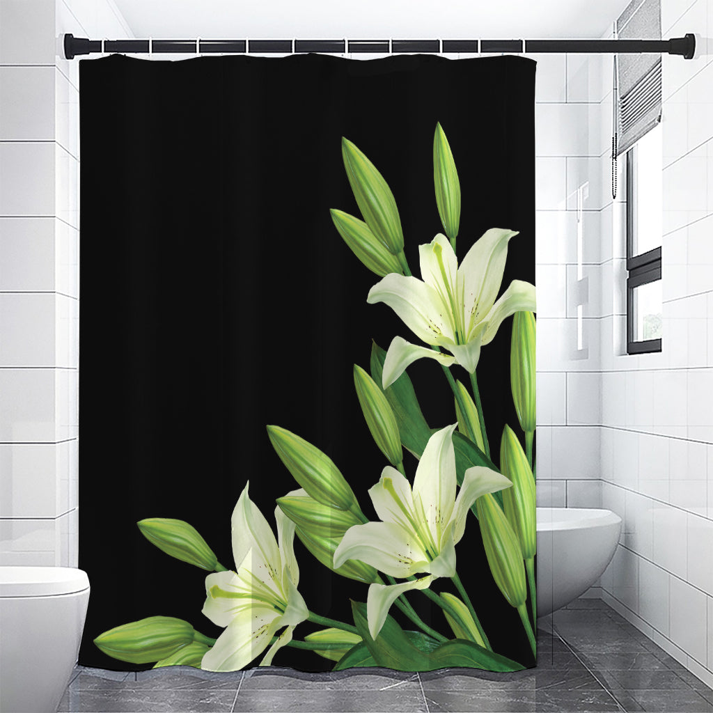 Lily Floral Print Premium Shower Curtain