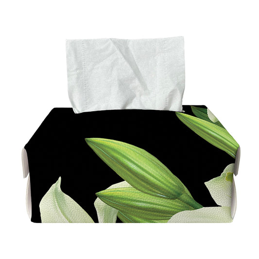 Lily Floral Print Rectangle Tissue Box Cover